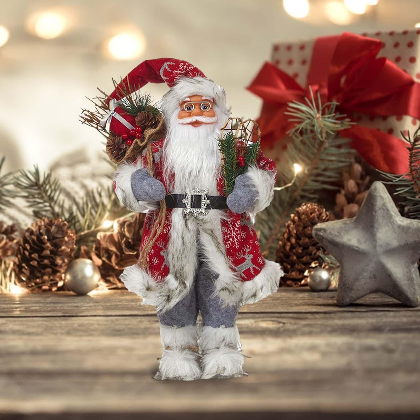 Stehende Weihnachtsmann-Figur 45cm Tischdekoration für Weihnachten, Party, Hochzeit, Silvester, drinnen- 45cm Weihnachtsmann Puppe