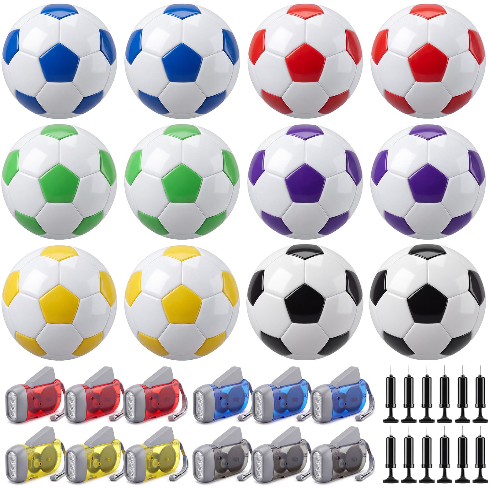 Soulchen 36 x Weihnachtsartikel, Fußballpumpen-Taschenlampen