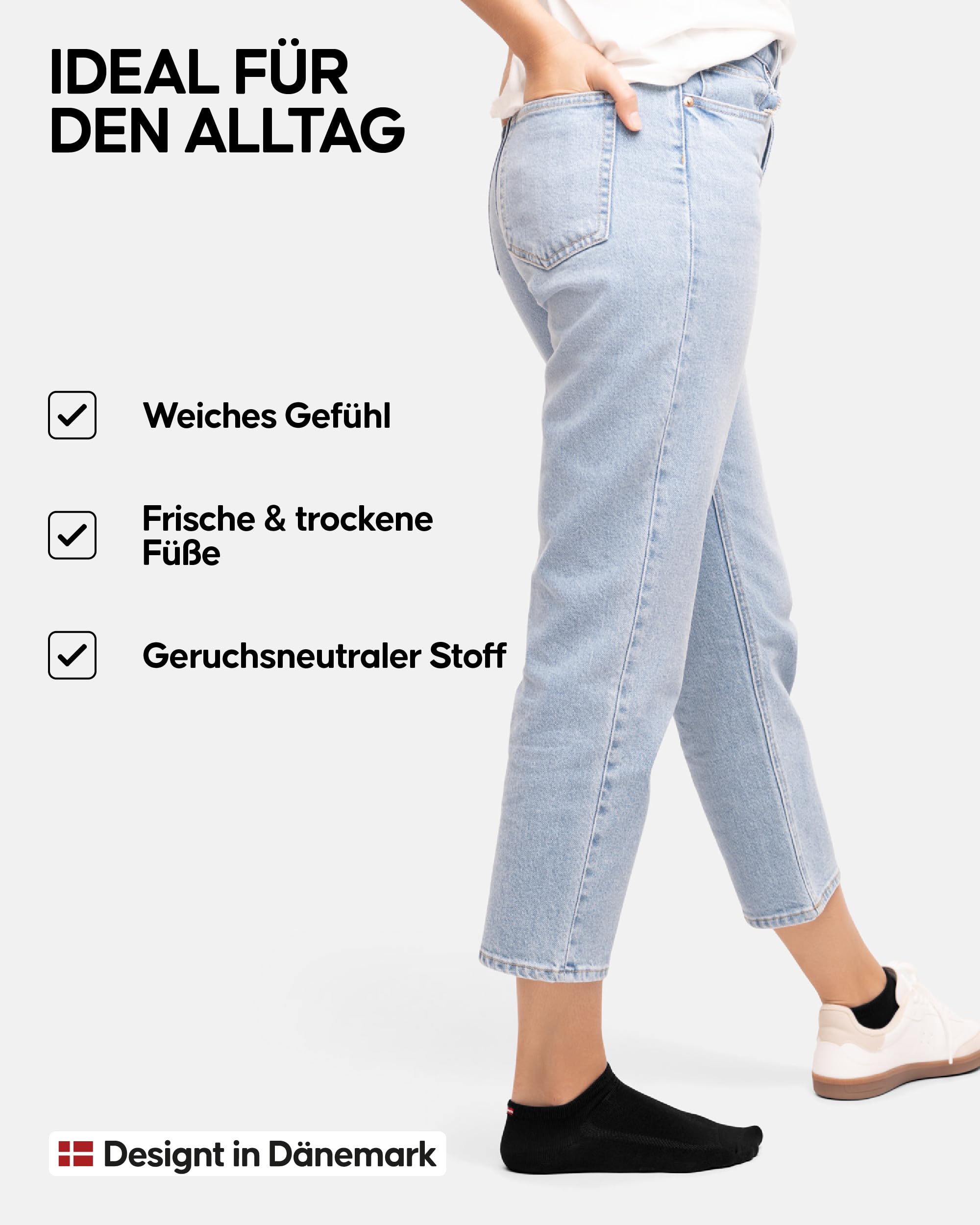 DANISH ENDURANCE 6 Paar Bambus Sneaker-Socken, Kurze Sommer Bambus Socken, Ultraweiche Halbsocken, Atmungsaktiv & Leicht, Damen & Herren