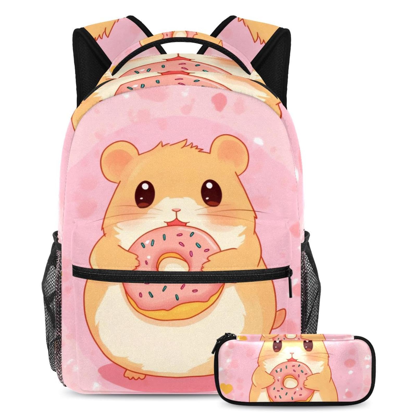 Sac à dos beignet 2 pièces grand format pour l école et voyage ado