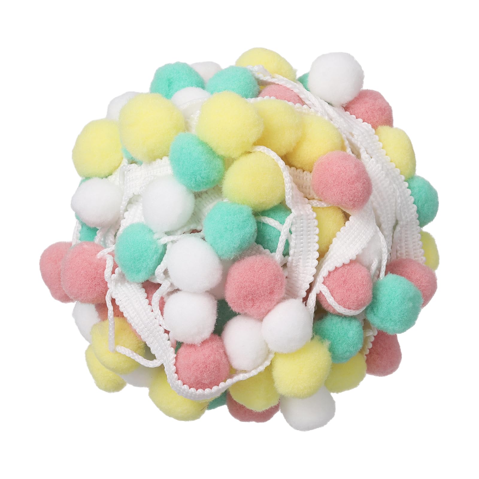 Cinta de pompones de colores mezclados para costura y manualidades