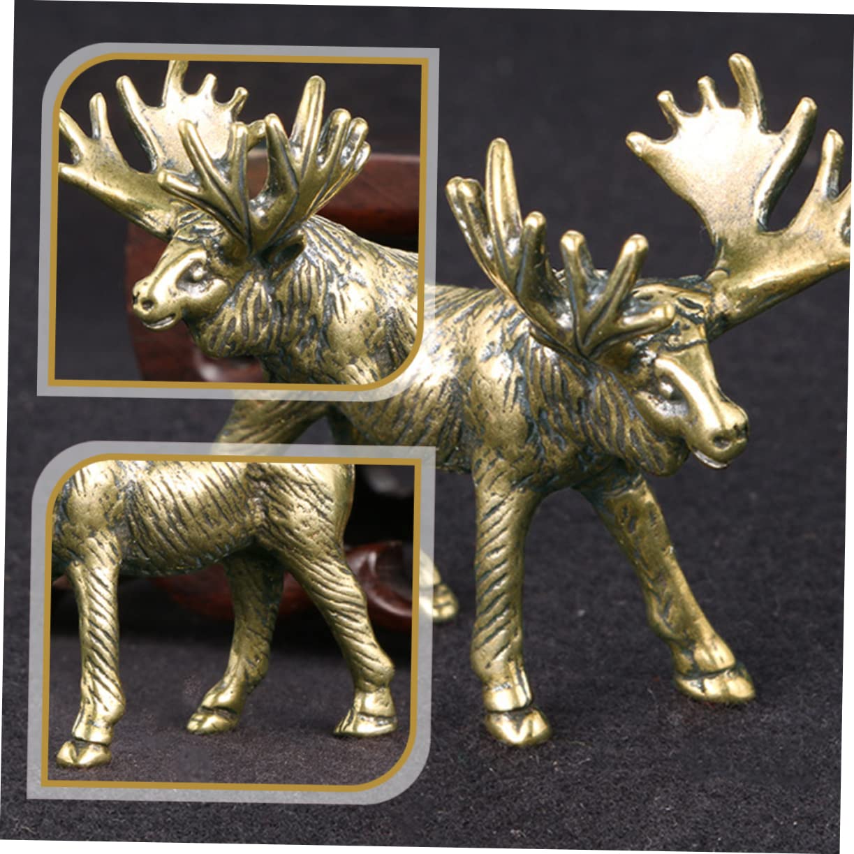 ifundom 4 Stücke Elch Decor Mini Deer Figurine Kreative Desktop Ornament Einzigartige Elch Geformt Decor