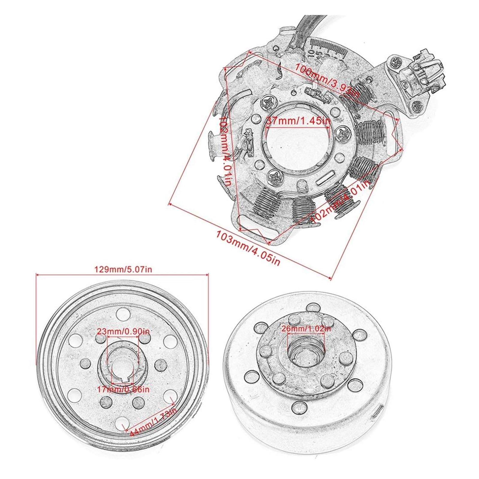 Purchase Ignition Coil For Yamaha Banshee 350 YFZ350 1987 1988 1989 1990 1991 1992-1996 In - Foto 5