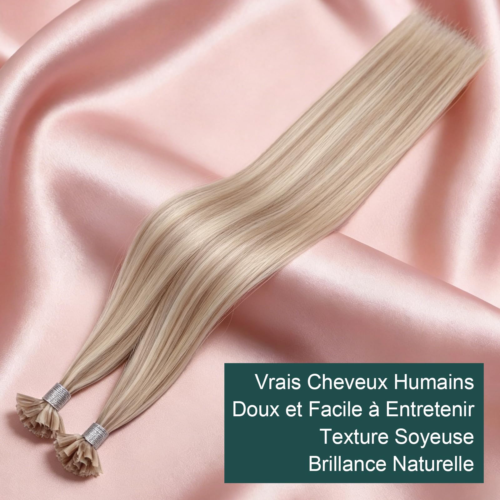 Kit Easyouth Extension Cheveux Naturel Adhesif Invisible et Extension Keratine Cheveux 2pack de #18P613 Longueurs 20pouces (total 100g) Extensions à Bandes en Cheveux Humains - Résultat Naturel