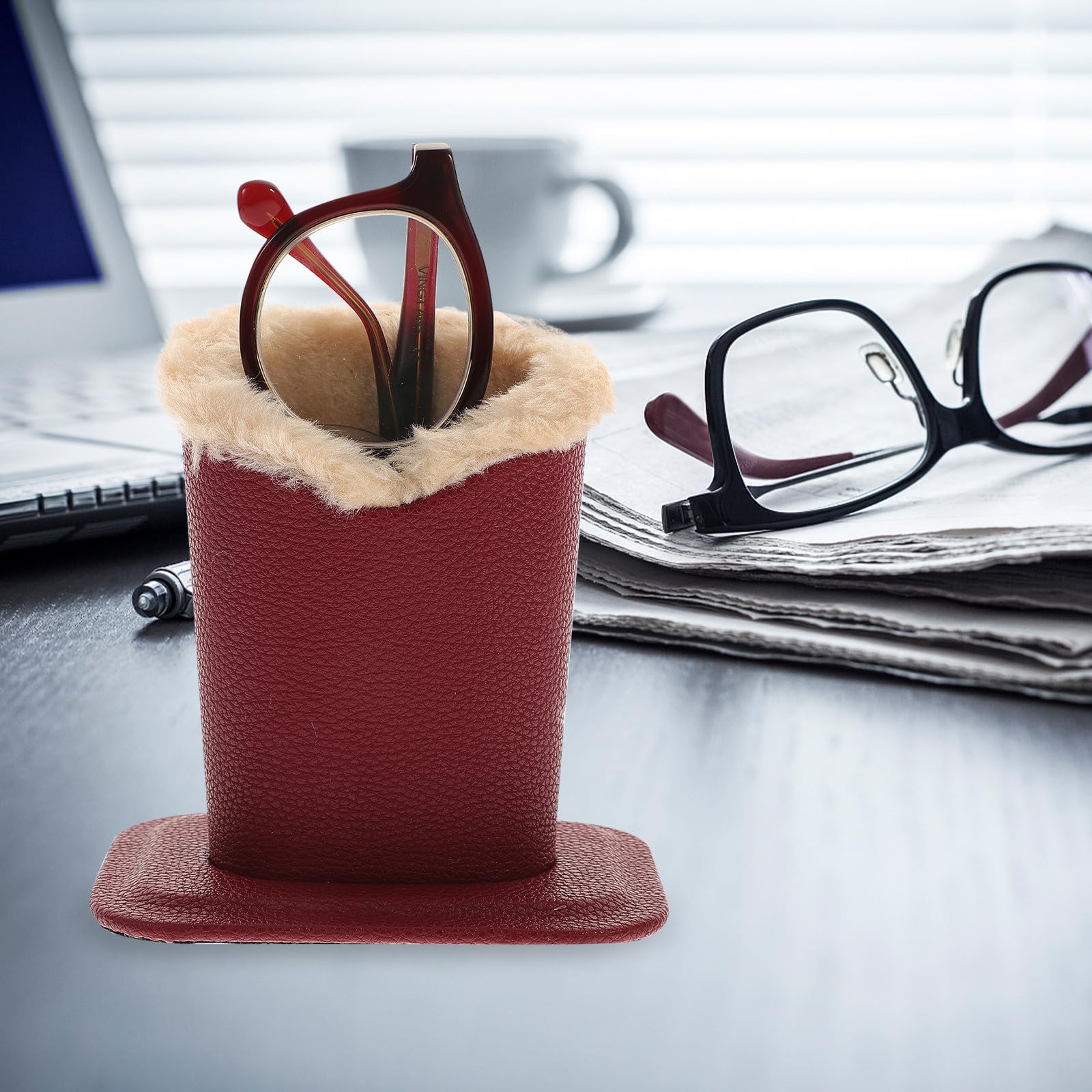 SMASOLO Soporte Vertical para Gafas Forro de Felpa y Base Estable, 2 Piezas Ideales para Almacenamiento en Escritorios y Mesas de Centro