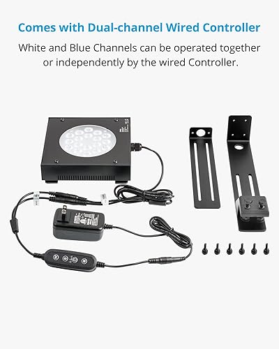 Miniatura 7 de NICREW Luz de arrecife LED para acuario de 30 vatios, LED marino de espectro completo regulable para tanques de peces de coral de agua salada