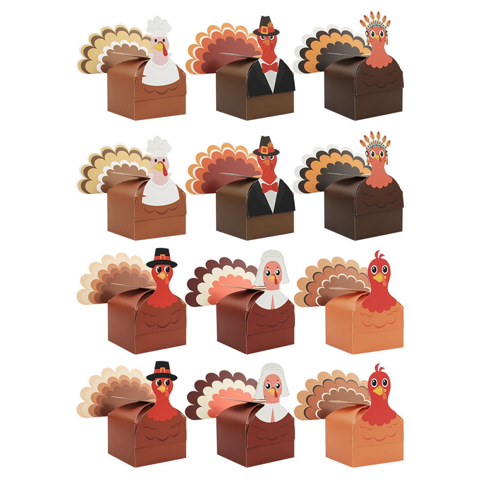 Yhplxyuus 12Pcs Thanksgiving Paper Boxes Wrapping Party and Creative Family Activities Thanksgiving Craft Boxes