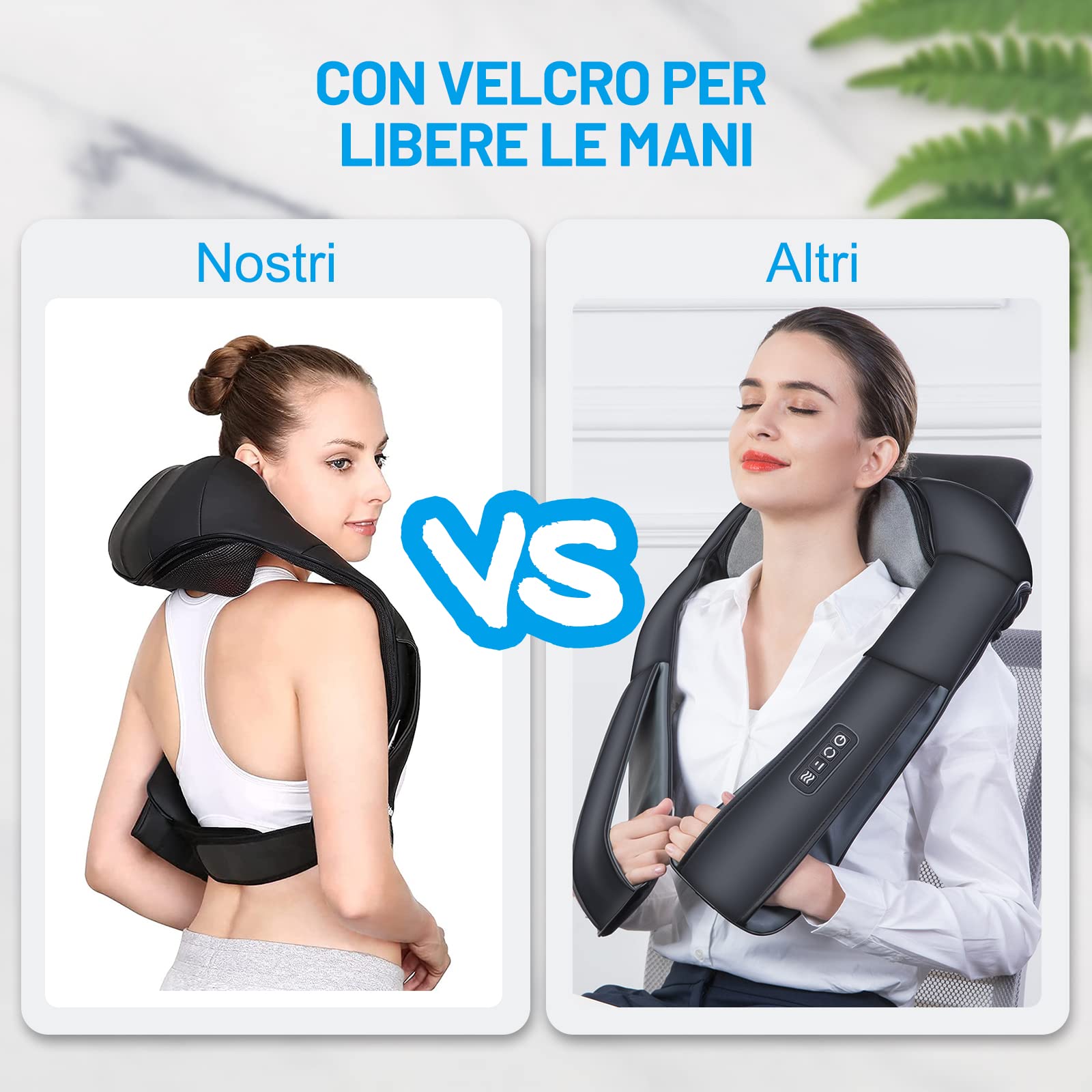 TAKRINK Massaggiatore Cervicale Riscaldato Massaggiatore Schiena 16 Palline Massaggio e 3 Velocità Regolabili Massaggio Shiatsu Elettrico Profondo Cavo di Alimentazione 1.8 m Cavo di Auto 1.2 m