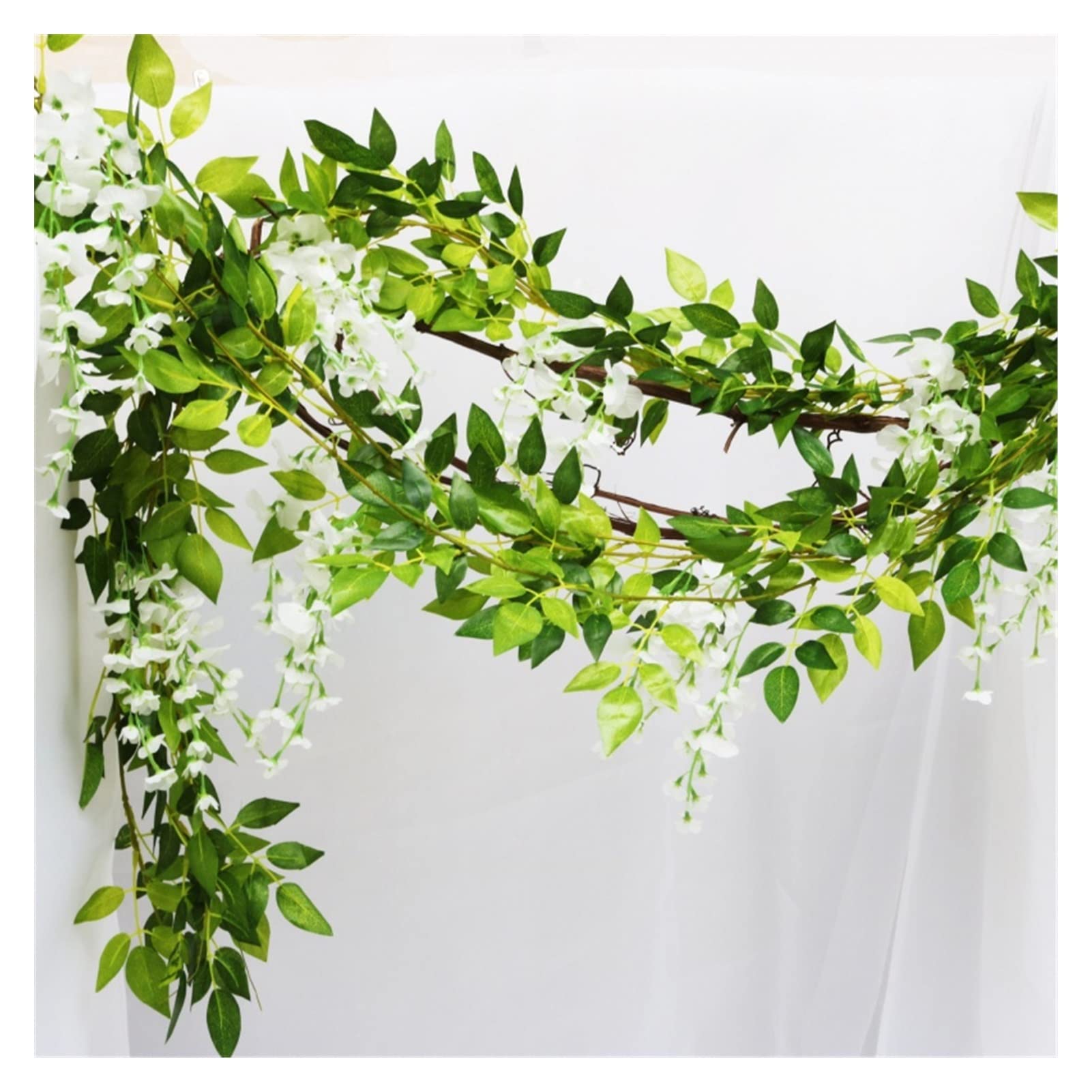 Efeublumen, künstliche Pflanze, Rankengirlande für Zimmer, Garten, Hochzeitsbogen, Blumendekor (Farbe: rosarote Glyzinie)