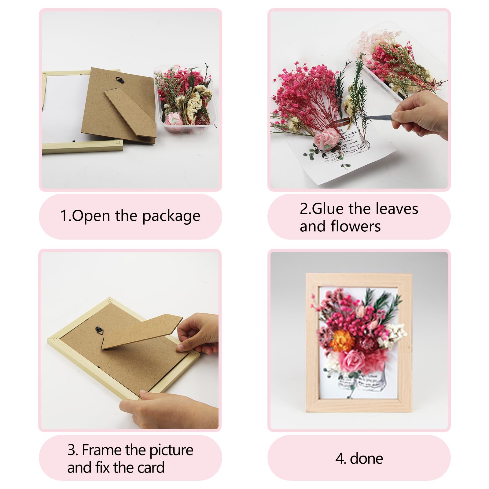 Boîte à Ombre Personnalisée 3D - Cadre Profond Fleurs En Papier Roses - Anniversaire
