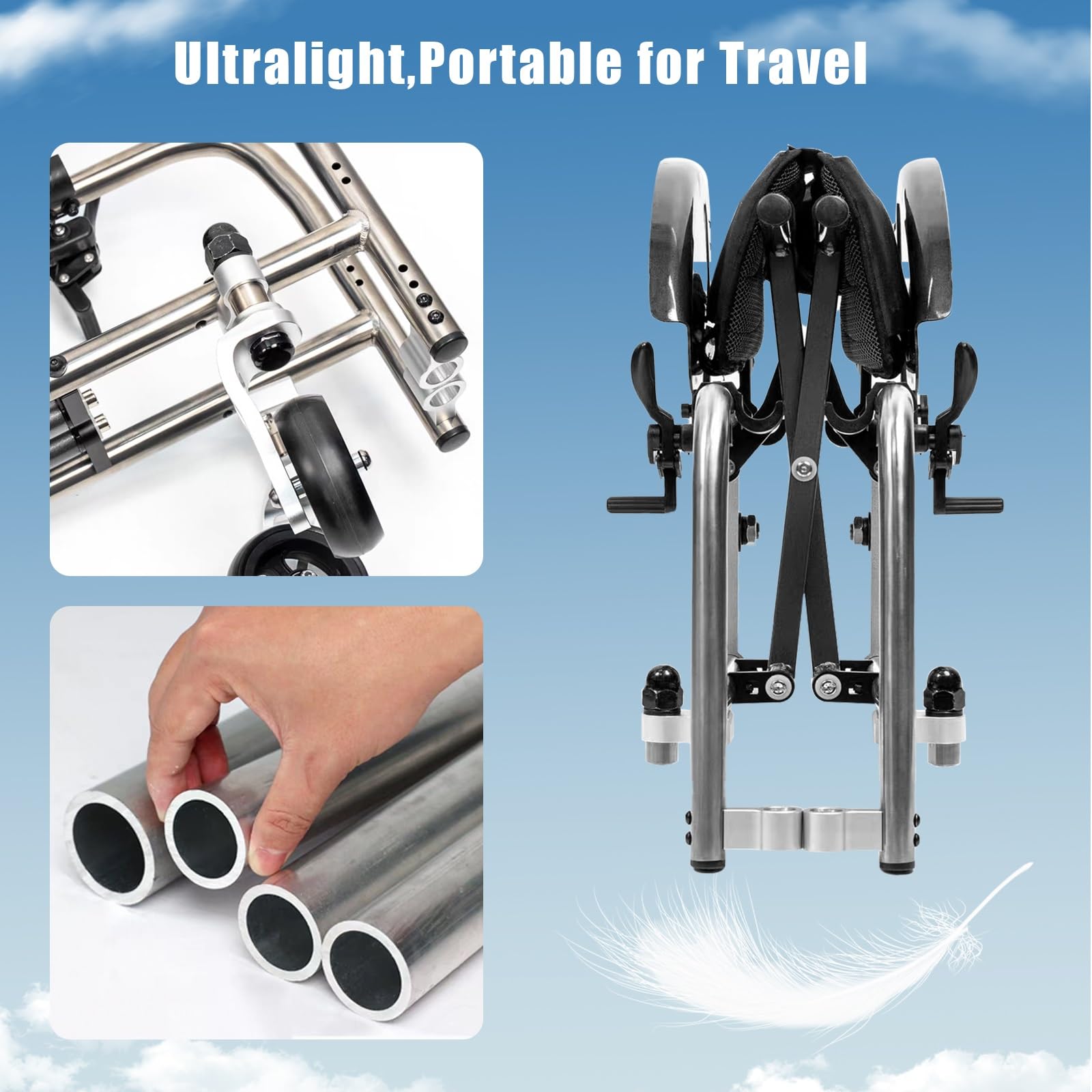Silla de Ruedas Deportiva Manual Plegable,Ultraligera de Aleación de Aluminio, Transporte Fácil,sillas de ruedas manuales autopropulsadas,liberación rápida(D,Seat width 38cm/15in)