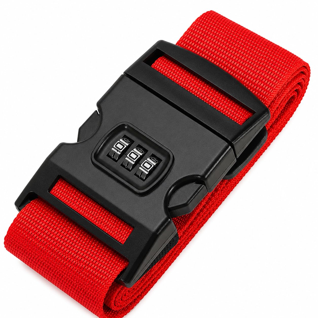 QUIRA Luggage Strap with 3-Digit Combination Lock, Adjustable Heavy Duty Travel Suitcase Belt, Secure Baggage Strap for Luggage, Trolley Bags, Backpacks & Travel Bags (5 * 200) (Red)-image-30