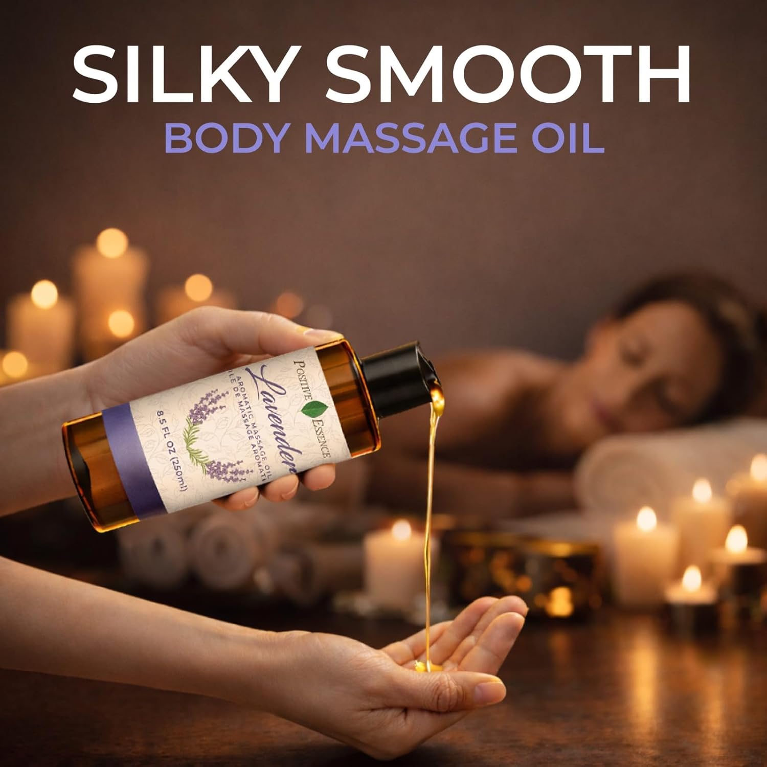 Massage Oil for Massage Therapy – Relaxing Massage Oil Set, Pure Essential Oils for Skin Care, Jojoba, Sweet Almond, Vitamin E – Body Oil Massage