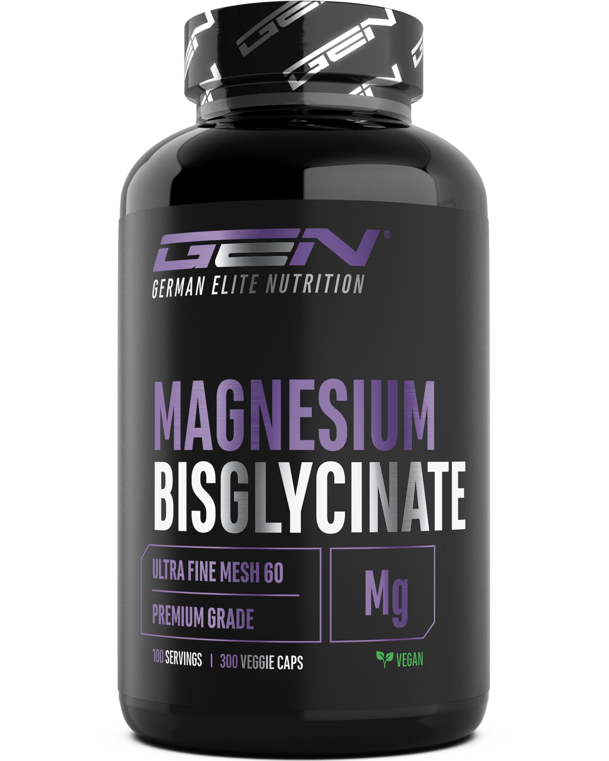 GEN GERMAN ELITE NUTRITION Magnesium Bisglycinat - 300 Kapseln | Core Chelate®, 330 mg Magnesium, hochdosiert, vegan & laborgeprüft