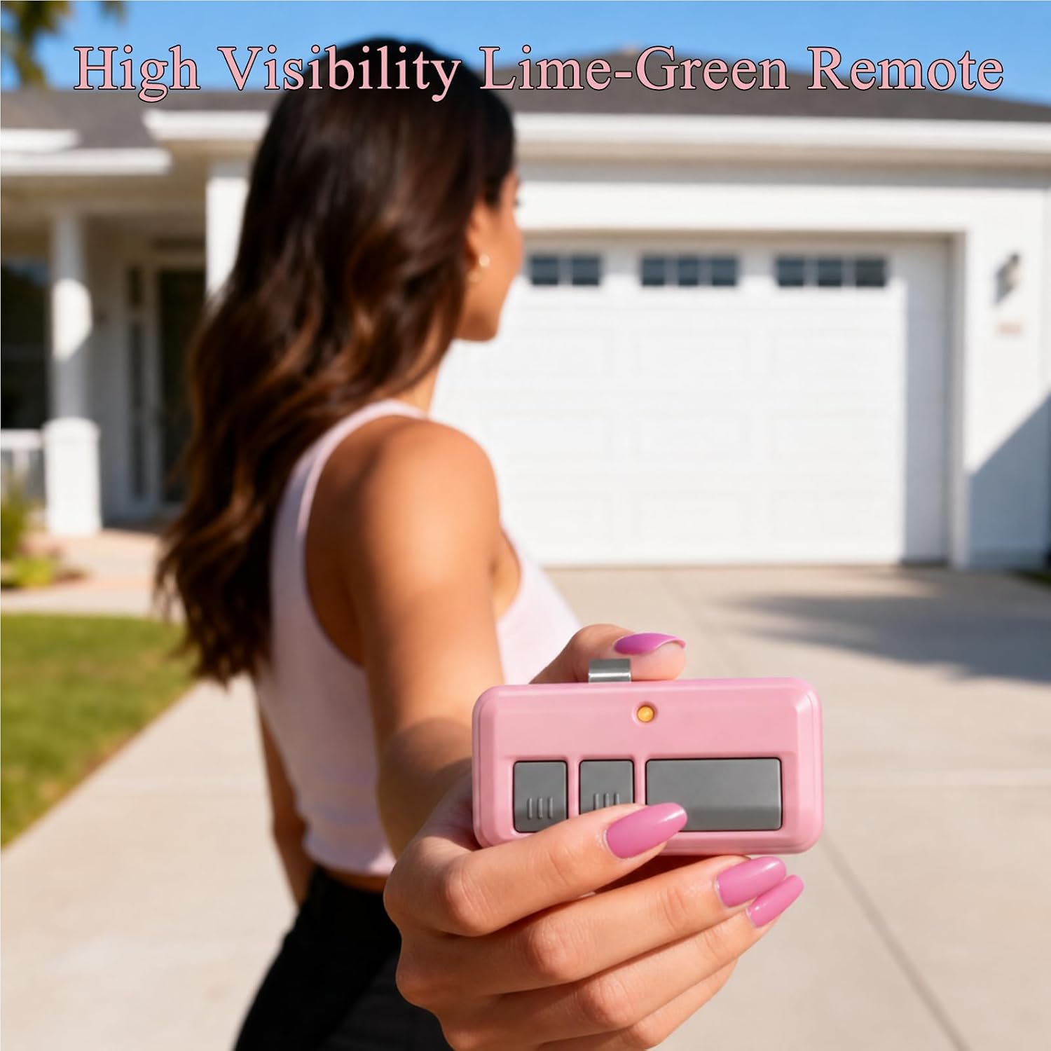 2 Replacement for LiftMaster Chamberlain Craftsman Garage Door Opener Remote, Unique Pink Case with Visor Clip, Compatible with 893MAX 893LM 971LM 371LM 973LM Security+ 2.0