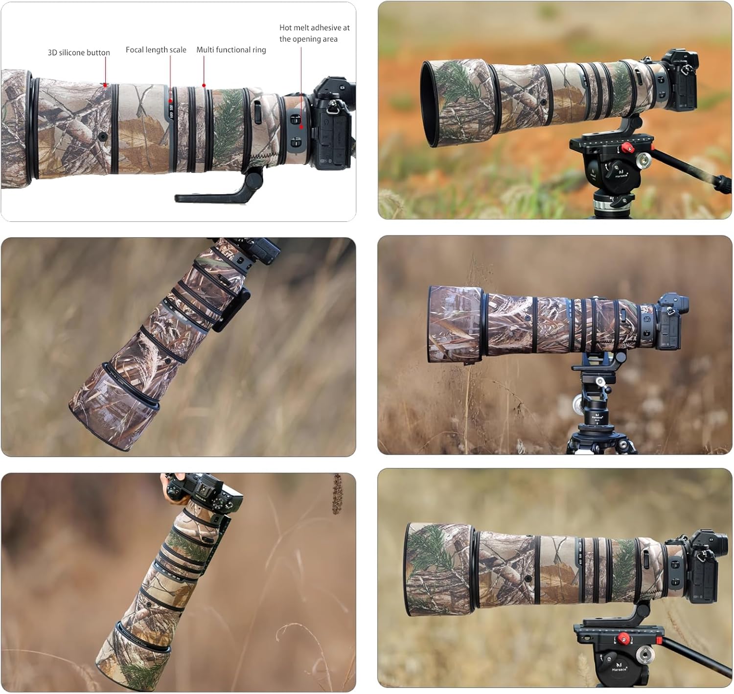 Lens Cover for Nikon Z 180-600mm F/5.6-6.3 VR Camouflage Camera Lens Protection Sleeve (Color #Jungle Camouflage - Waterproof) Rain Cover
