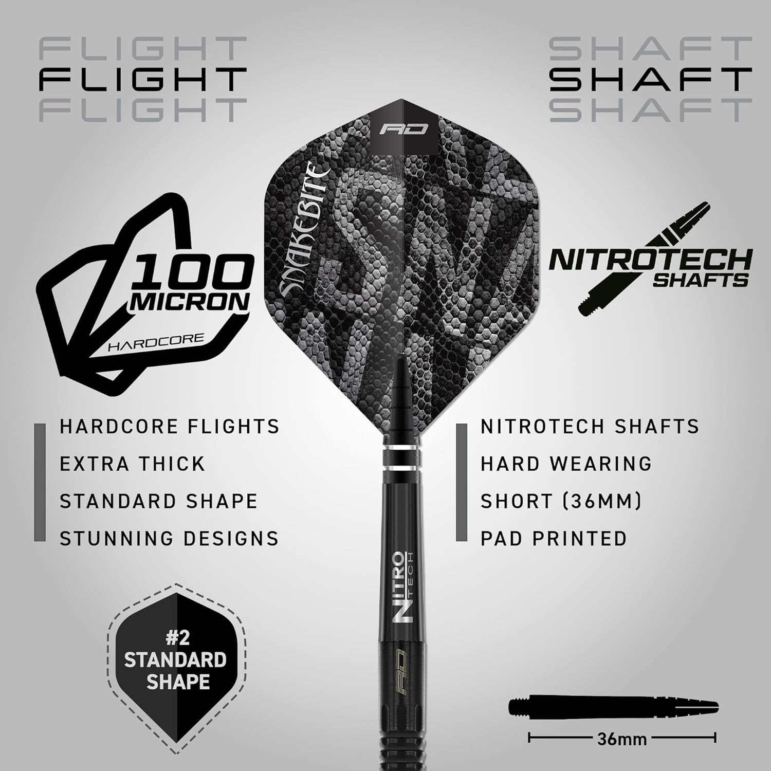 RED DRAGON Darts - Professional Player - Peter Wright 'Snakebite' - Black Mamba Series | 90% Professional Tungsten Darts Set - Includes Flights & Stems | Steel Points 22g, 24g & 18g Soft Tip Dart Set