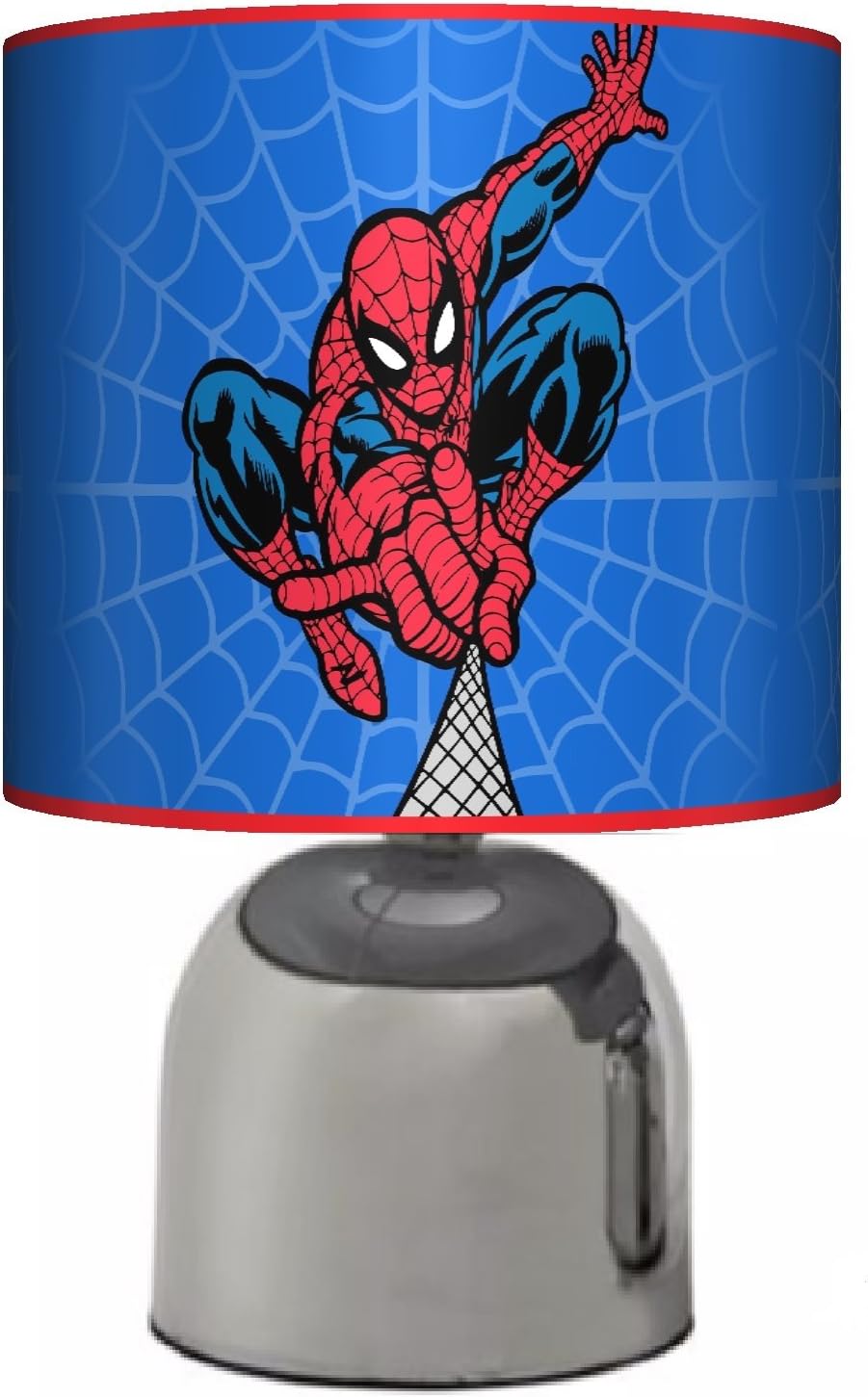 Spiderman - Blue - Bedside Touch LAMP - Boys Bedroom Light/LAMP Shade ...