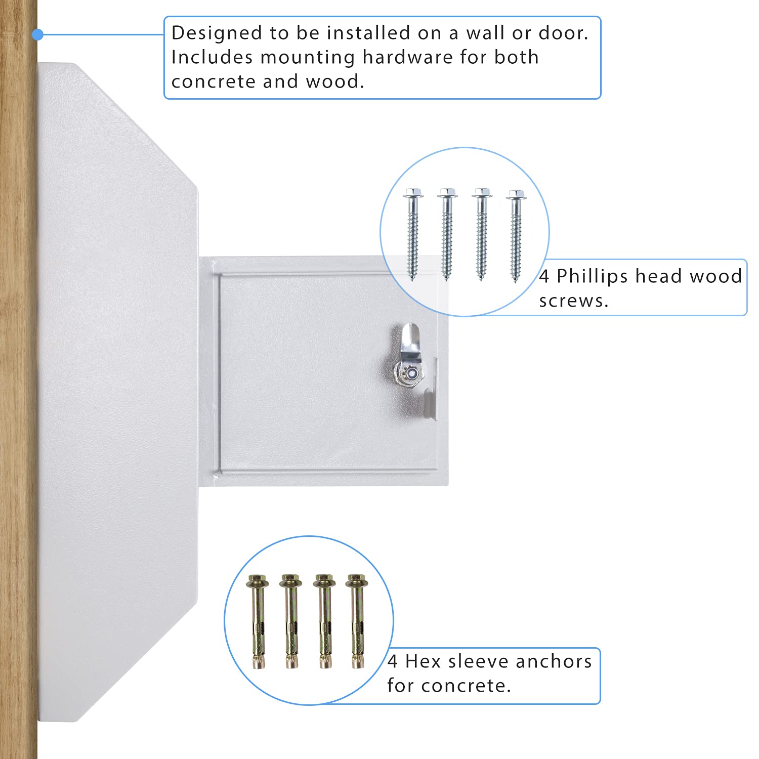 Durabox Heavy Duty Wall Mount Locking Deposit Drop Box Safe W300 (Gray