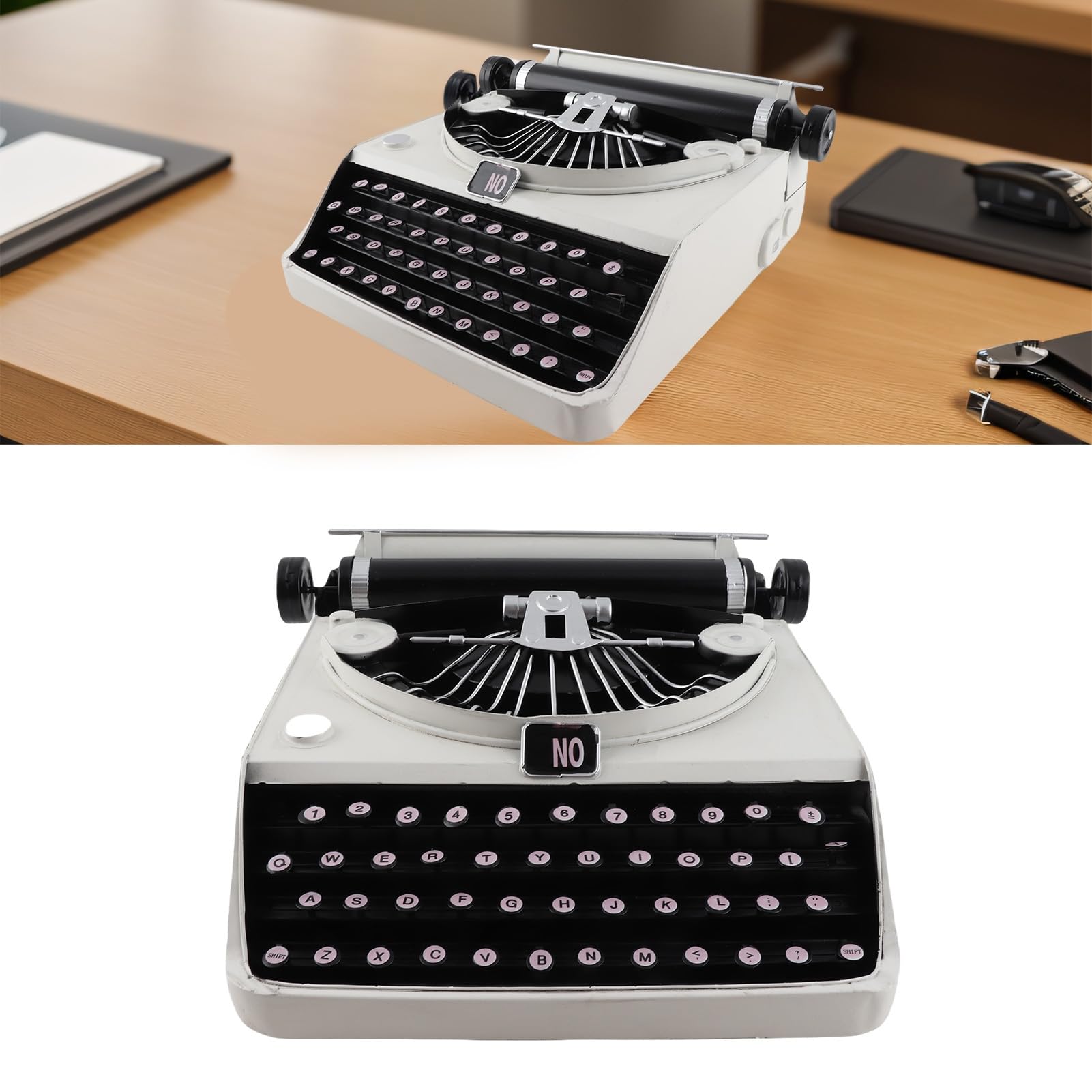 Fockety Macchina da Scrivere Vintage, Grigio, Ferro, Oggetti, Artigianato Vintage, Costruzione Manuale, Utilizzo di Ferro