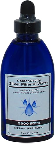 2000 PPM Plata coloidal - Suplemento de apoyo inmunológico mineral traza alto PPM (4 onzas (4.2fl oz))