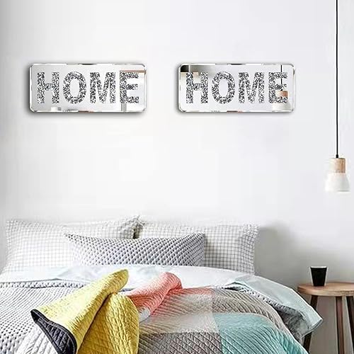 Miniatura 4 de ZOLAPI 4 letras independientes para el hogar. Letras de diamantes de cristal. Espejo plateado para decoración del hogar para pared, chimenea,