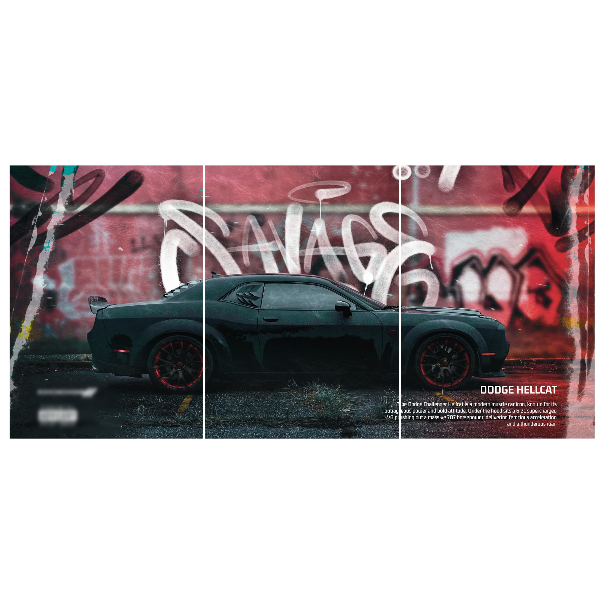 Dodge Hellcat Poster Set - 3 A3 Muscle Car Art -8 Dodge Hellcat Poster Set - 3 A3 Muscle Car Art -8