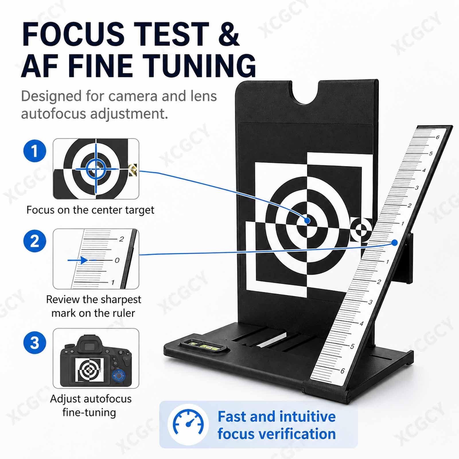 Monitor Con Tabella Di Test Riflettente Per Obiettivi, Kit Professionale Di Schede Di Test Per Microregolazione, Piastra Di Messa A Fuoco Ad Alto Contrasto Con Righello, Per Fotocamere Dslr