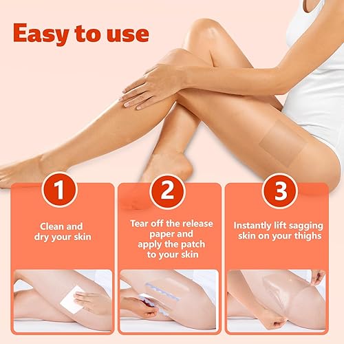 Miniatura 3 de 40 piezas de parches de elevación y resplandor de piernas, cuadrado en forma de V invisible cinta transparente para levantamiento de muslos