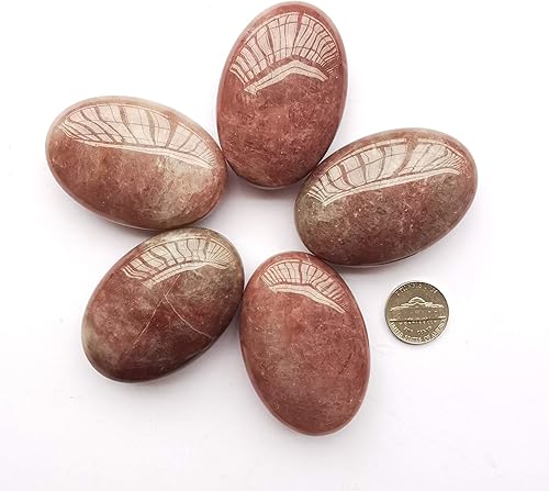 Miniatura 10 de Bacatgem Piedra de sangre natural de África, bolsillo ovalado de palma, cristal curativo para masaje, spa, piedra energética, cristal curativo para