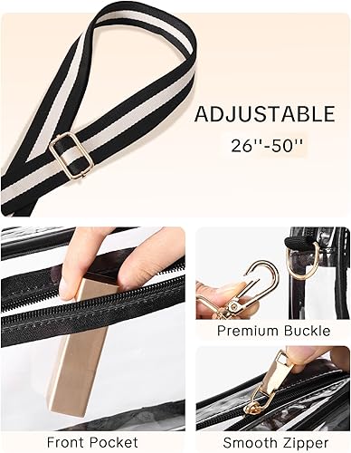 Miniatura 3 de Clear Crossbody Bag Stadium Approved, Clear Purses for Women, Small Stadium Bag for Events Concerts Sports Fans