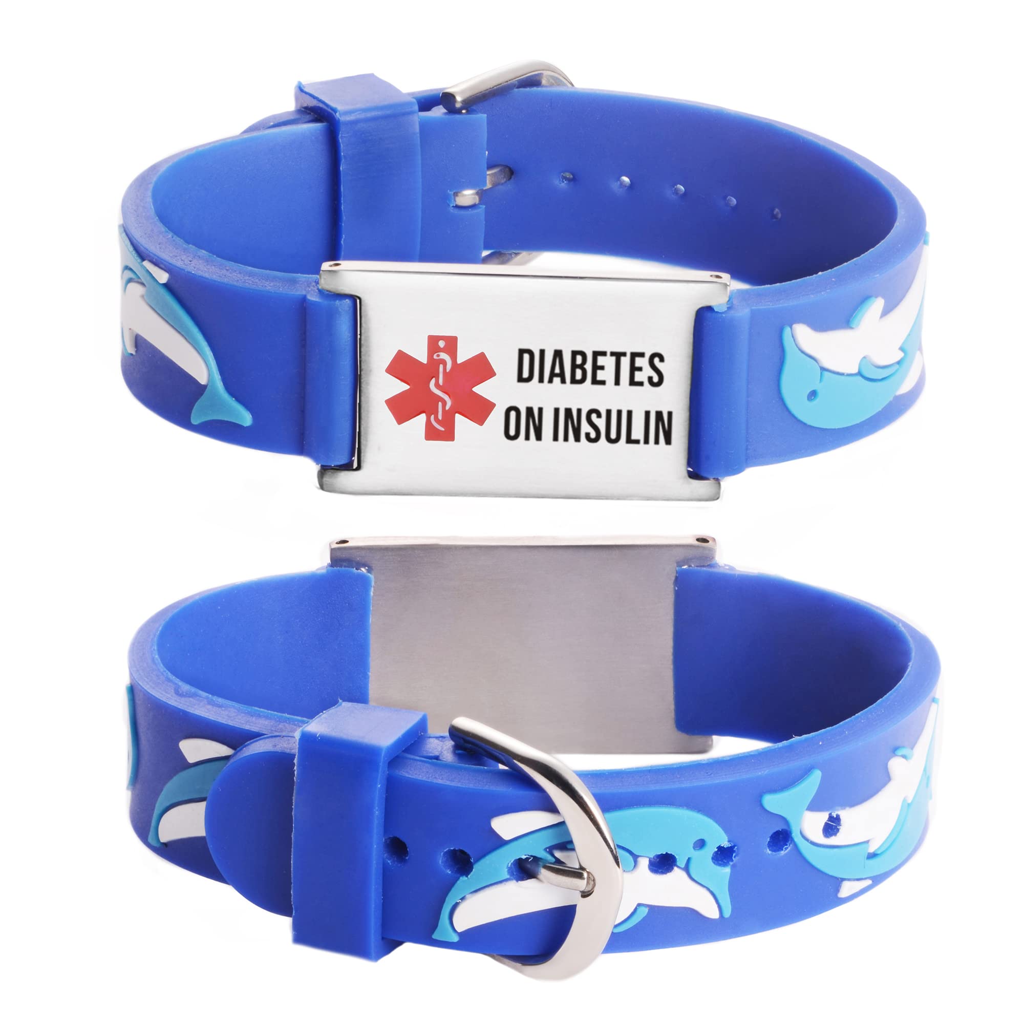 LinnaLove cartoon medical alert id bracelets Parents gift to Son, daughter, brother, sister