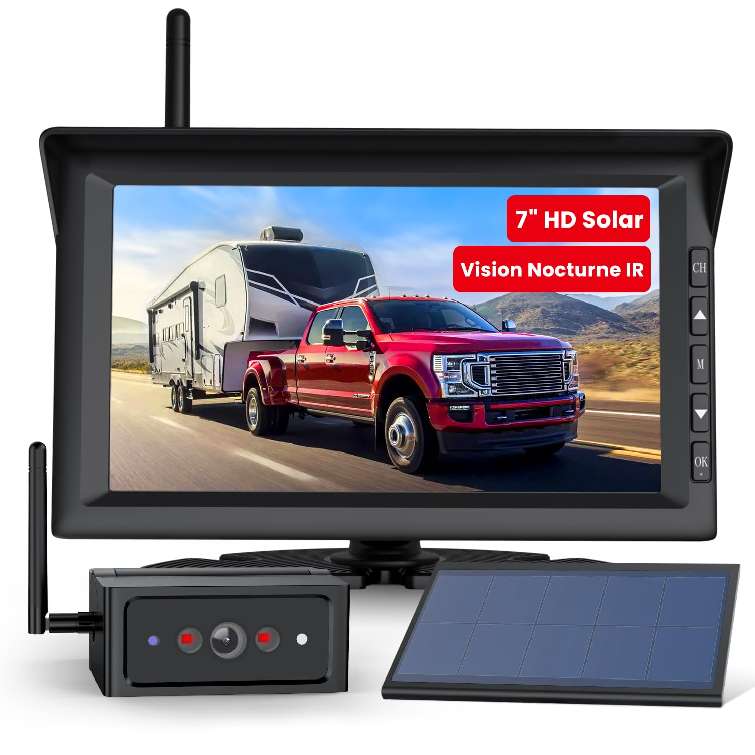 Caméra De Recul Sans Fil AUTO-VOX W12 - Écran 5" 1080p, Supporte 2 Caméras, IP69K Étanche, Vision Nocturne Pour Voiture Camion Camping-Car
