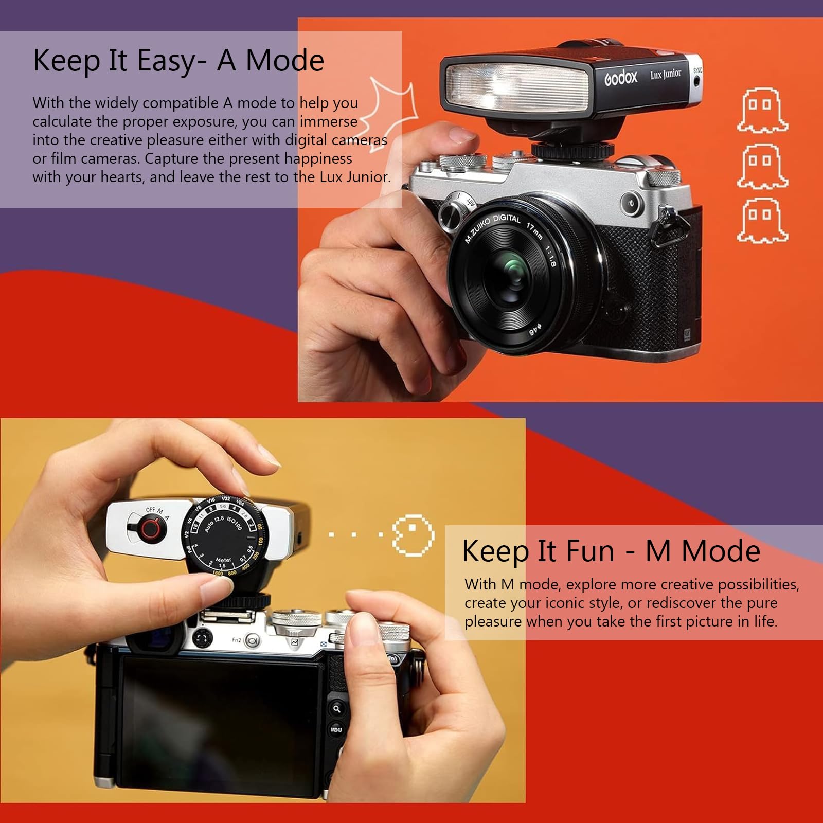Amazon.com : Godox Lux Junior Retro Camera Flash with Diffuser 