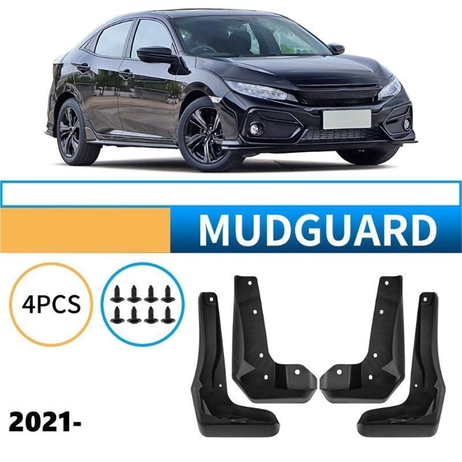 Osłony przeciwbłotne na koła Do Honda CIVIC HATCHBACK 2021 4 szt. błotników samochodowych, osłony, akcesoria samochodowe