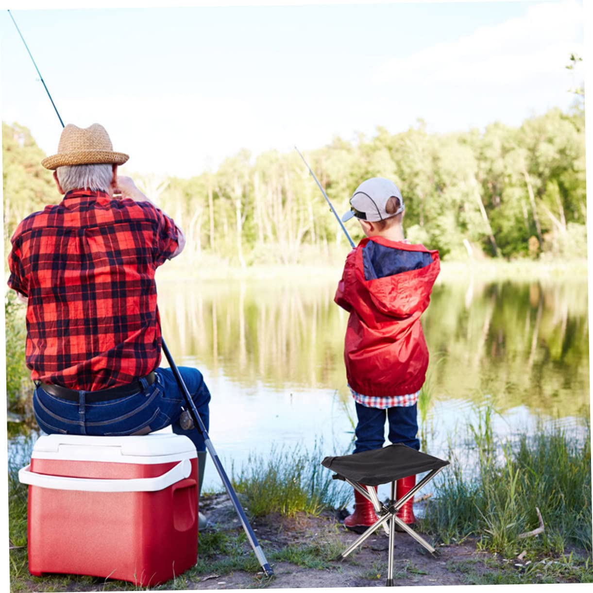TOYANDONA Sedia Pieghevole Da Esterno Sgabello Da Pesca Pieghevole Sedia Campeggio Portatile Realizzata Materiali Di Buona Qualità Solida e Resistente Per Campeggio Pesca Giardinaggio e