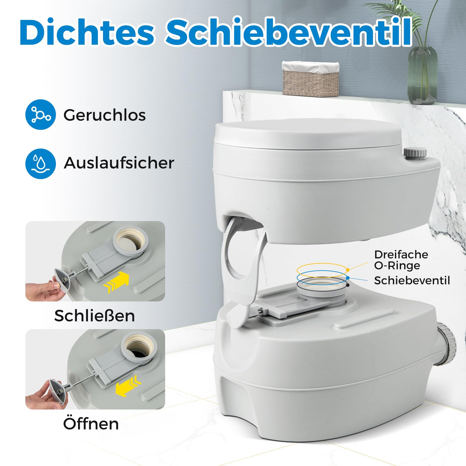 COSTWAY Campingtoilet, 20 L 12 Liter, Met Afneembare Afvalwatertank En Handgreep Draagbaar Reistoilet Mobiel Toilet Voor Reizen Camping Camper 1934294765 COSTWAY Campingtoilet, 20 L 12 Liter, Met Afneembare Afvalwatertank En Handgreep Draagbaar Reistoilet Mobiel Toilet Voor Reizen Camping Camper 1934294765