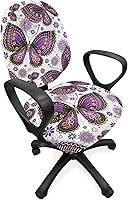 Vista 36 de Ambesonne Funda para silla de oficina en acuarela, selvas exóticas de Hawái, inspiradas en hojas verdes frescas y plantas tropicales, funda