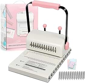 Máquina de encadernação de livro,com régua de cálculo autônoma e função de crimpagem,compatível com fio ou bobina helicoidal,crie livros,cadernos,calendários e muito mais com espessura profissional