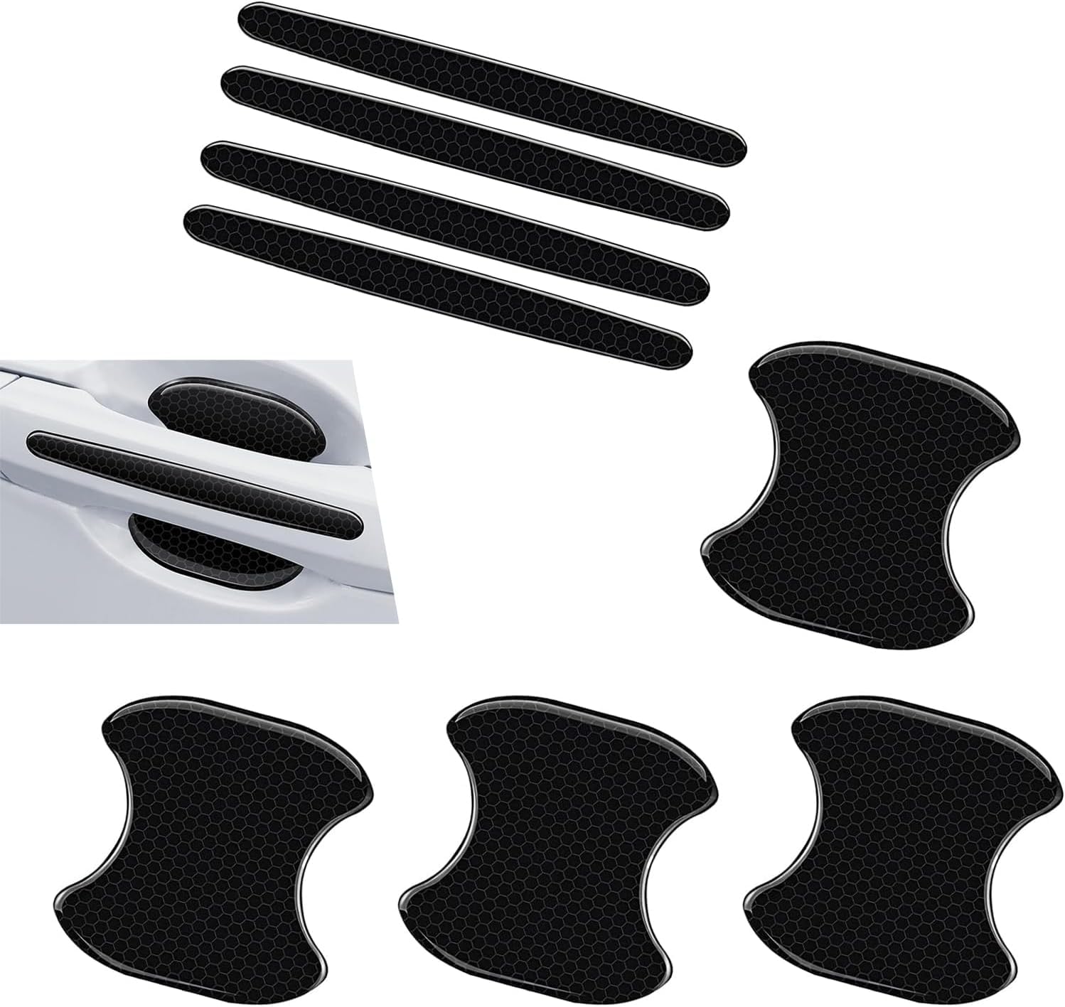 Woniyal Door Handle Scuff Protector for Skoda Octavia Combi 4 (IV) NX5 I 2020-2025, Carbon Fiber Pattern Automotive Paint Anti-Scratch Guard Kit Exterior Trim Sticker