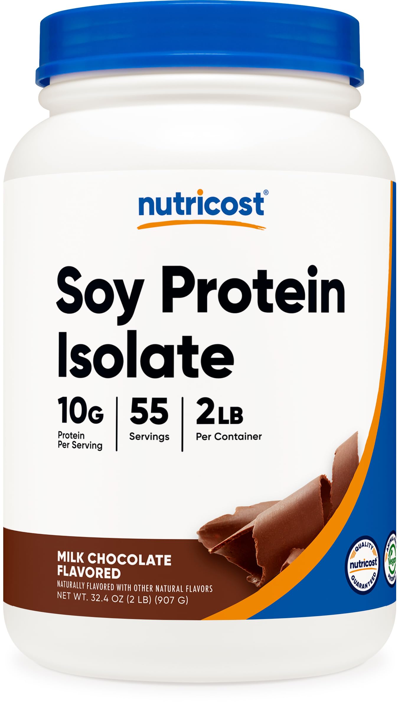 NutricostSoy Protein Isolate Powder, 2 LB Milk Chocolate - 10 Grams of Protein Per Serving, Vegan, GMO-Free & Gluten Free