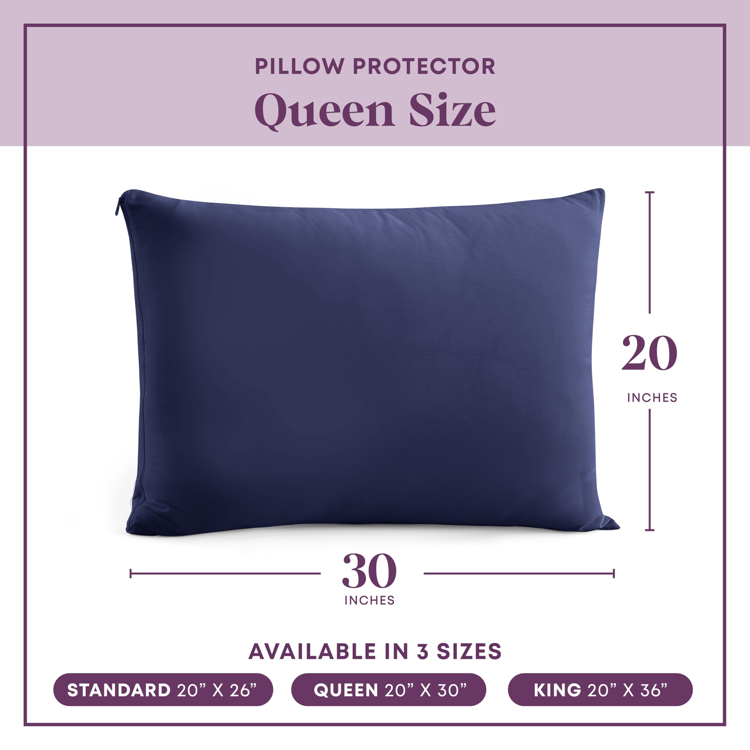 CirclesHome - 2 fundas de almohada tamaño Queen, con cremallera, 100 % algodón transpirable, protegen de la suciedad, el polvo y los residuos (50,8 x 76,2 cm)