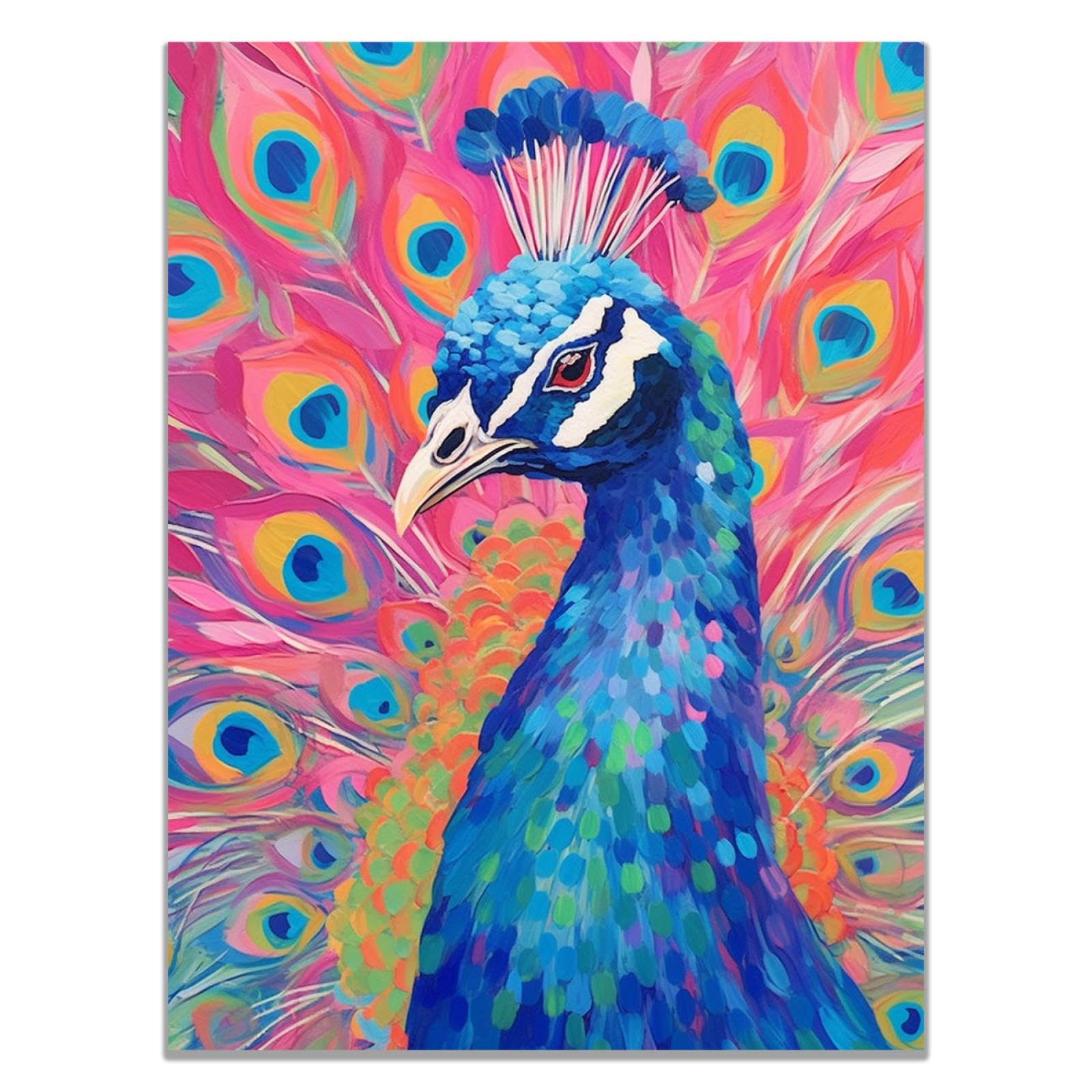 Amazon.co.jp: SHYAMIC 抽象的なカラフルな絵画, 美しい孔雀 アート 