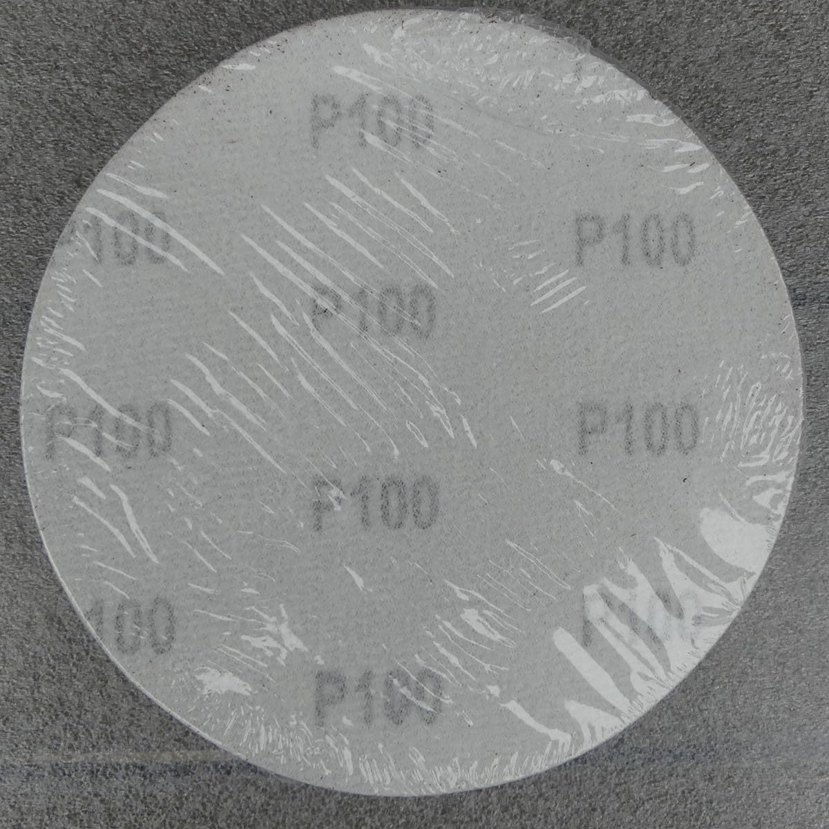 100 discos abrasivos de 150 mm de diámetro, sin agujeros, grano P100, discos de lija, discos de lija, discos de lija, lijadora excéntrica, lijadora de cuello largo, lijadora de Bohrfux