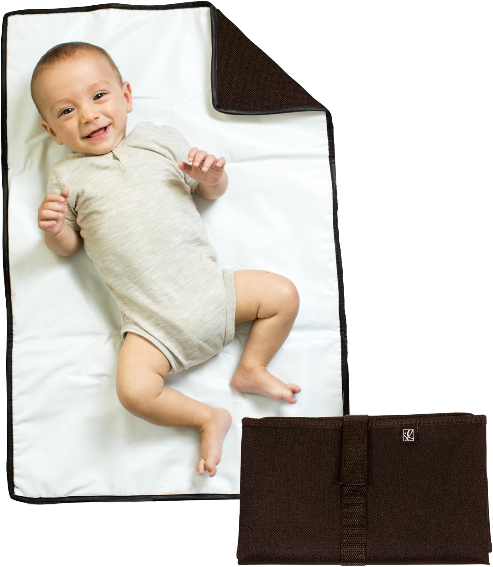J.L. Childress Full Body Portable Changing Pad for Babies - Diaper Changing Mat for Travel, Baby Accessory Essentials, Wipeable & Water-Resistant, Foldable & Compact, Fully Padded, Extra Large - Black