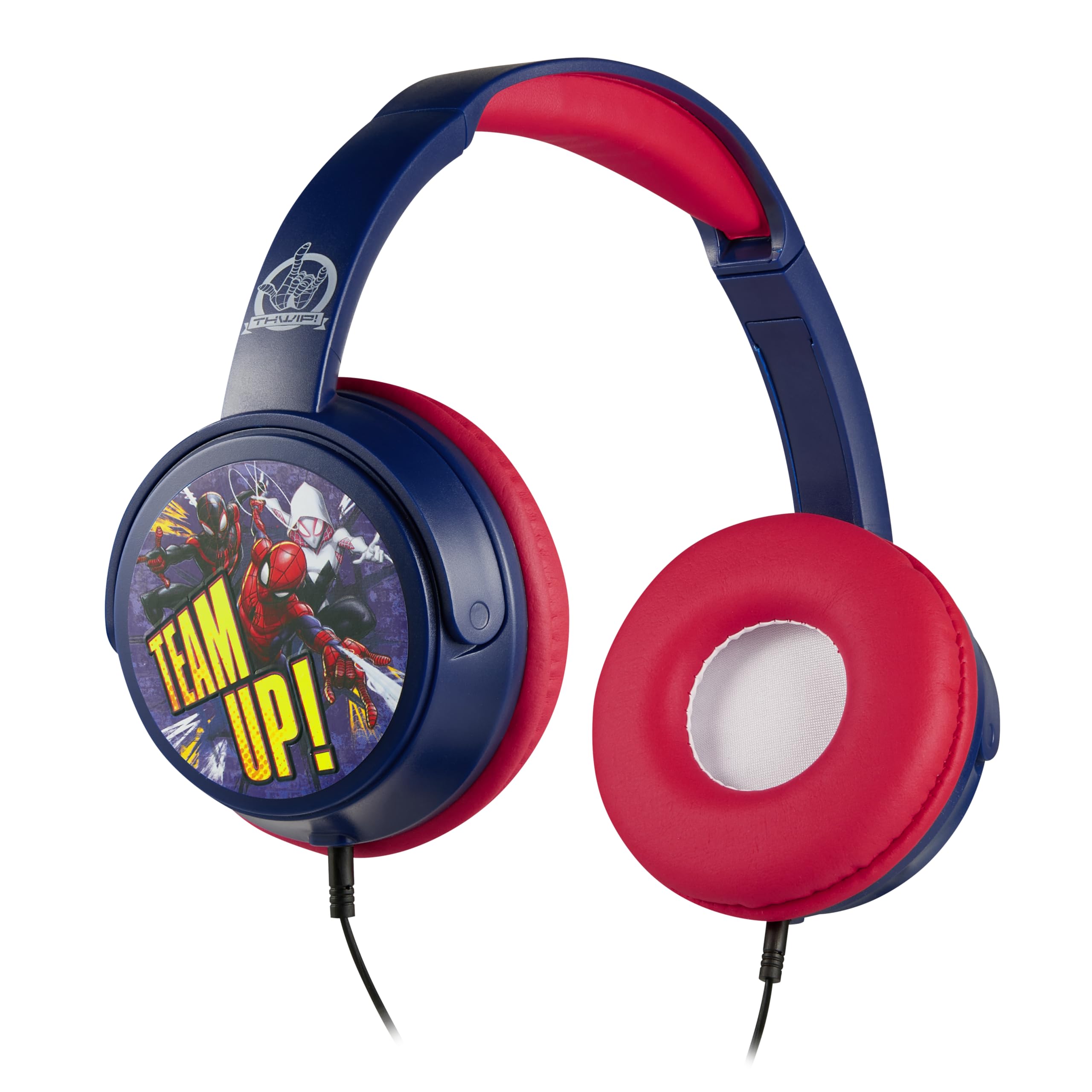 Volkano Marvel Spiderman Aux Headphone with Stickers Padded & Swivel Earcups 3.5mm Jack for Kids