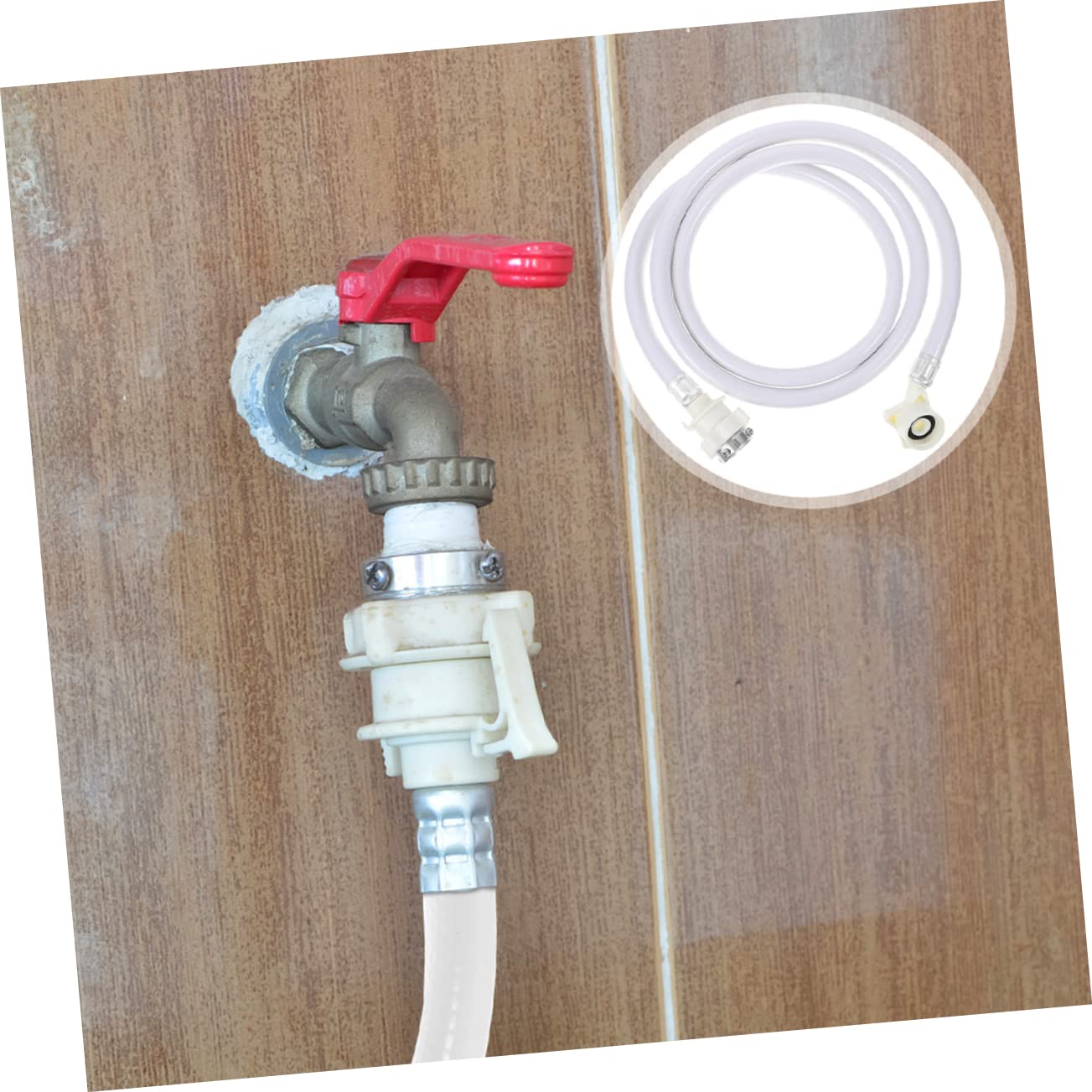 Operitacx Waschmaschinen Zulaufschlauch Flexibel und Biegsam 2 Stück aus Pvc und Edelstahl 90°-winkel Weiß für Haushaltswaschmaschinen