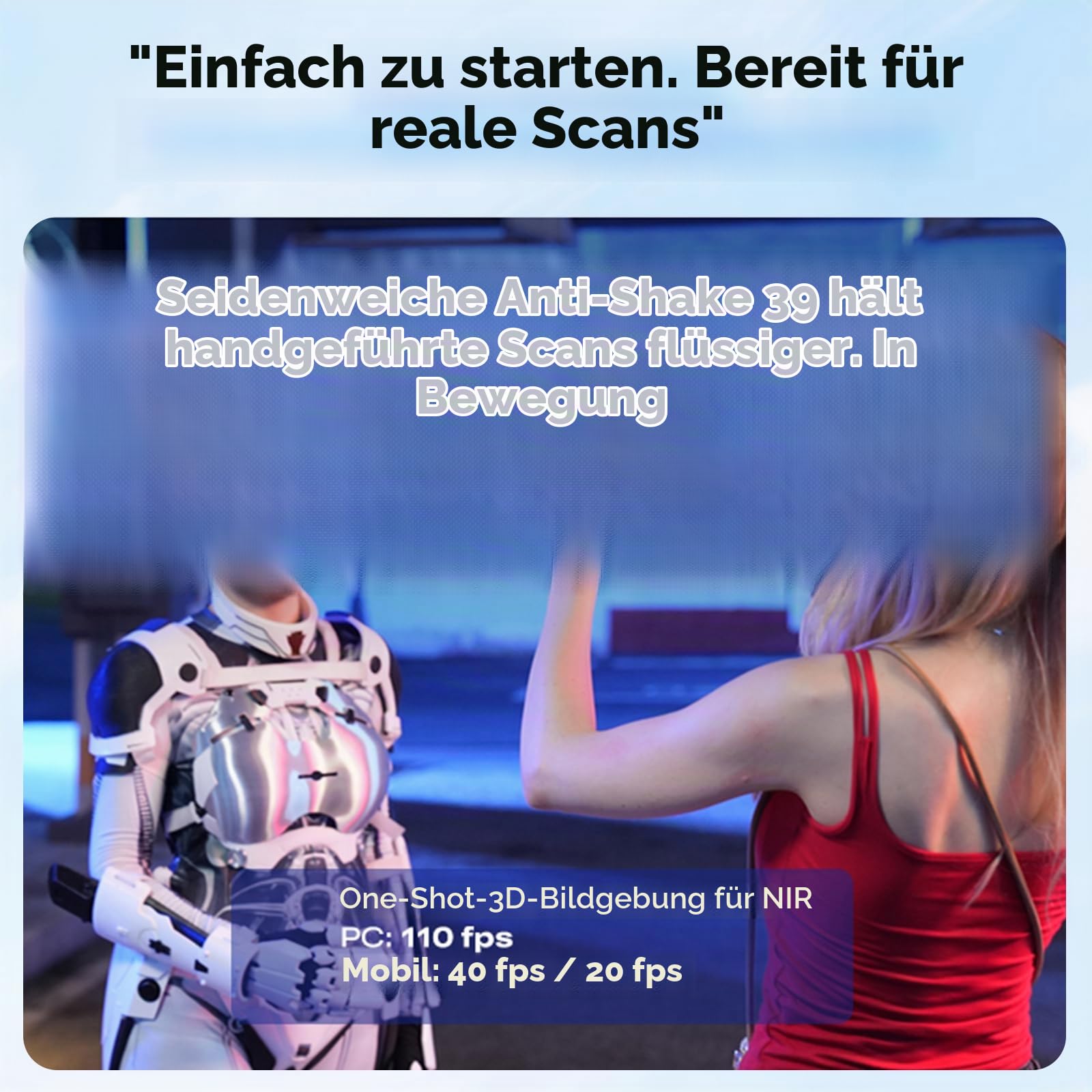 Creality Pika 3D-Scanner, Tragbarer Kabelloser mit 0.03mm Genauigkeit