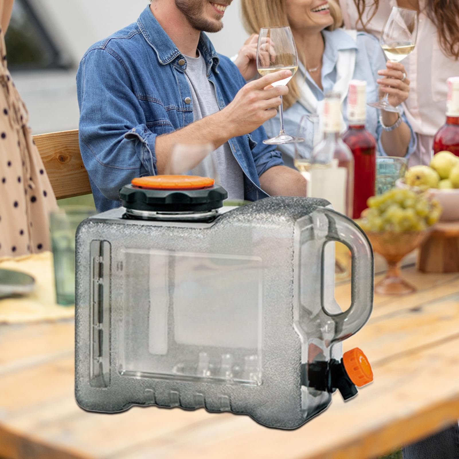Genérico Tanque de Agua de Camping Ancha, Alimenticio y Resistente al Calor | Contenedor De Agua De Alta Capacidad Grifo ajustable para camping, senderismo, barbacoa, cocina familiar y actividades al