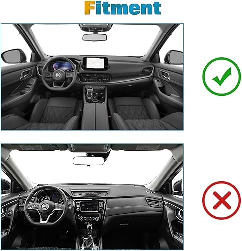 Miniatura 2 de x xotic tech Alfombrilla para consola central para tablero de instrumentos precortada, antideslizante, protector solar y deslumbramiento, cubierta